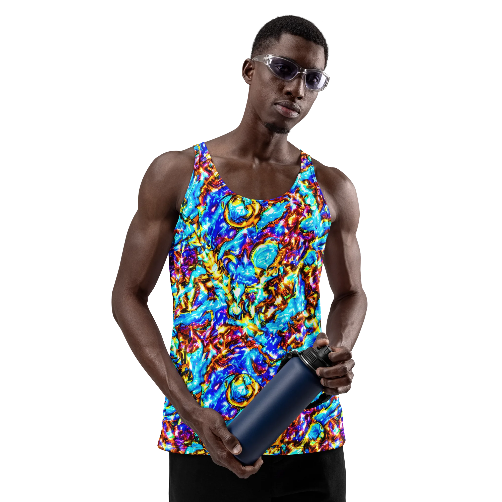 Saturated Storm on Men's Tank Top — Front