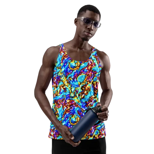 Saturated Storm on a Men's Tank Top
