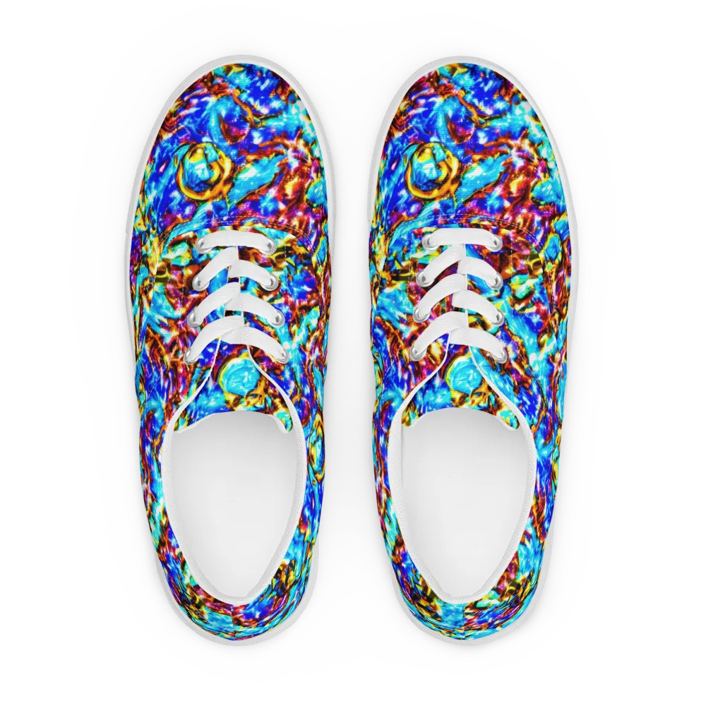 Saturated Storm on Men's Lace-Up Canvas Shoes — Front