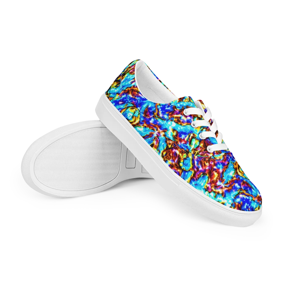 Saturated Storm on Men's Lace-Up Canvas Shoes — Right Front