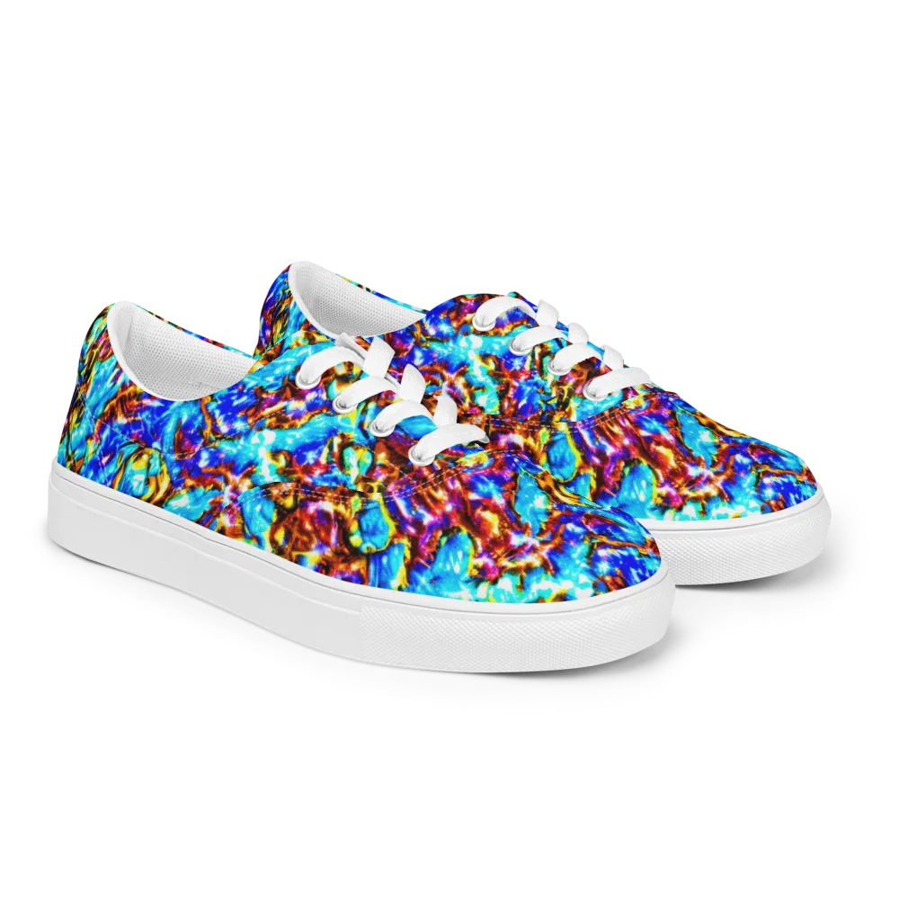 Saturated Storm on Men's Lace-Up Canvas Shoes — Right Front