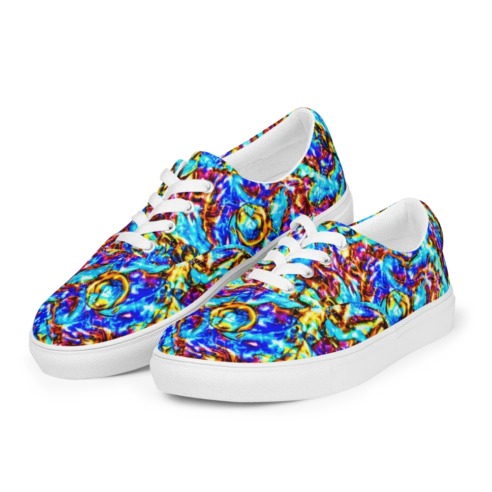 Saturated Storm on Men's Lace-Up Canvas Shoes — Left Front