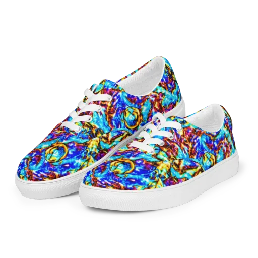 Saturated Storm on a Men's Lace-Up Canvas Shoes