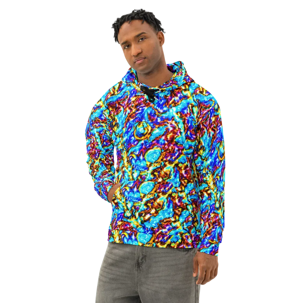 Saturated Storm on Cotton Hoodie — Left Front