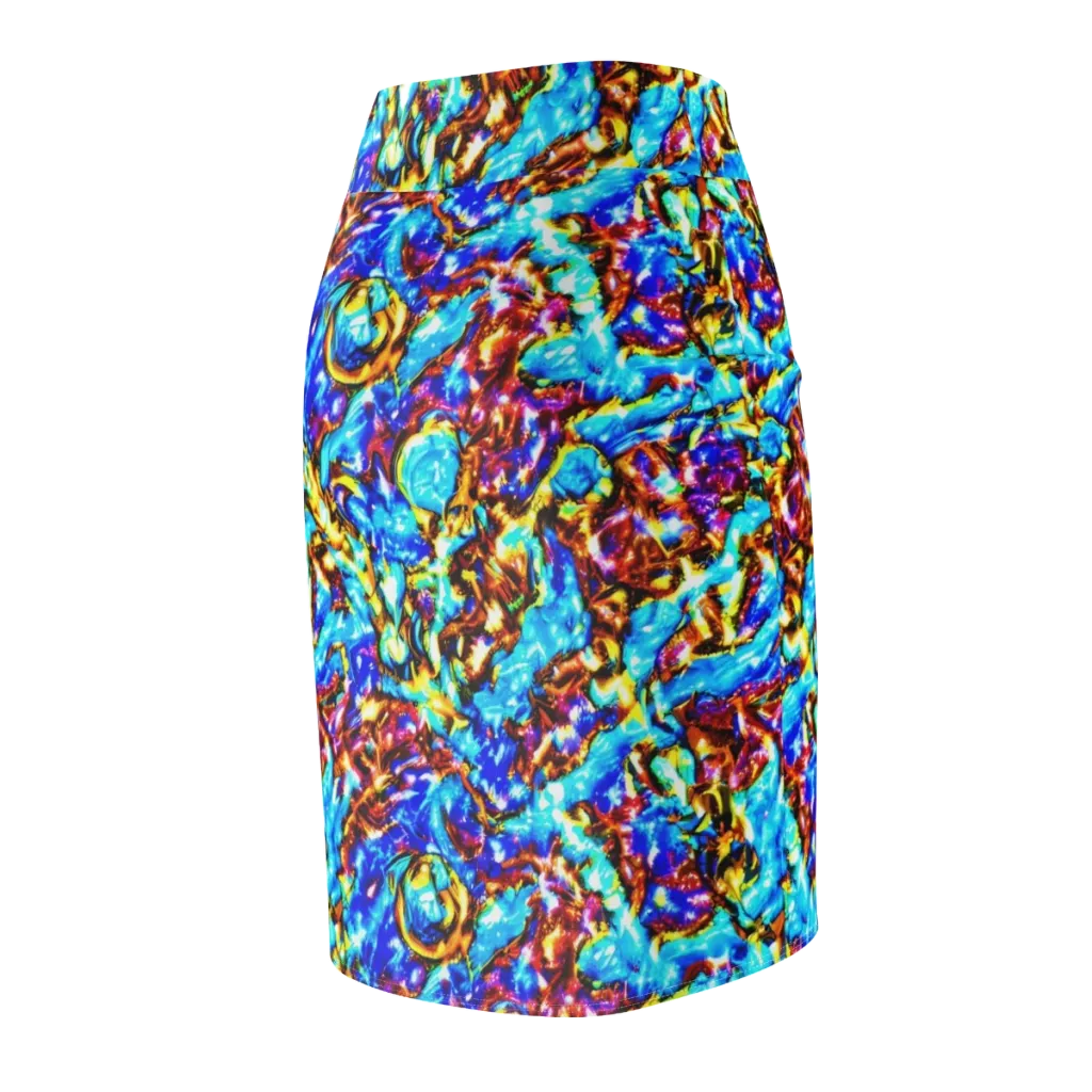 Saturated Storm on Pencil Skirt — Back Side