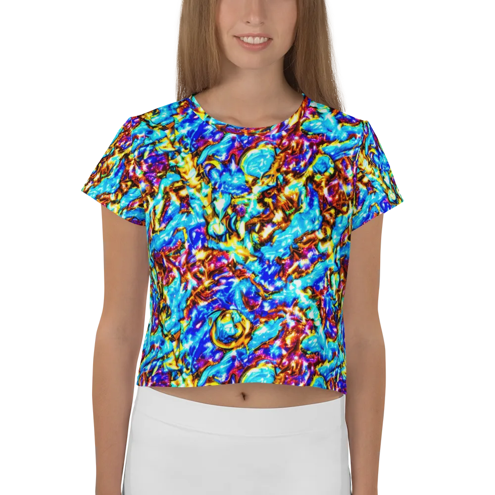 Saturated Storm on Crop Tee — Front