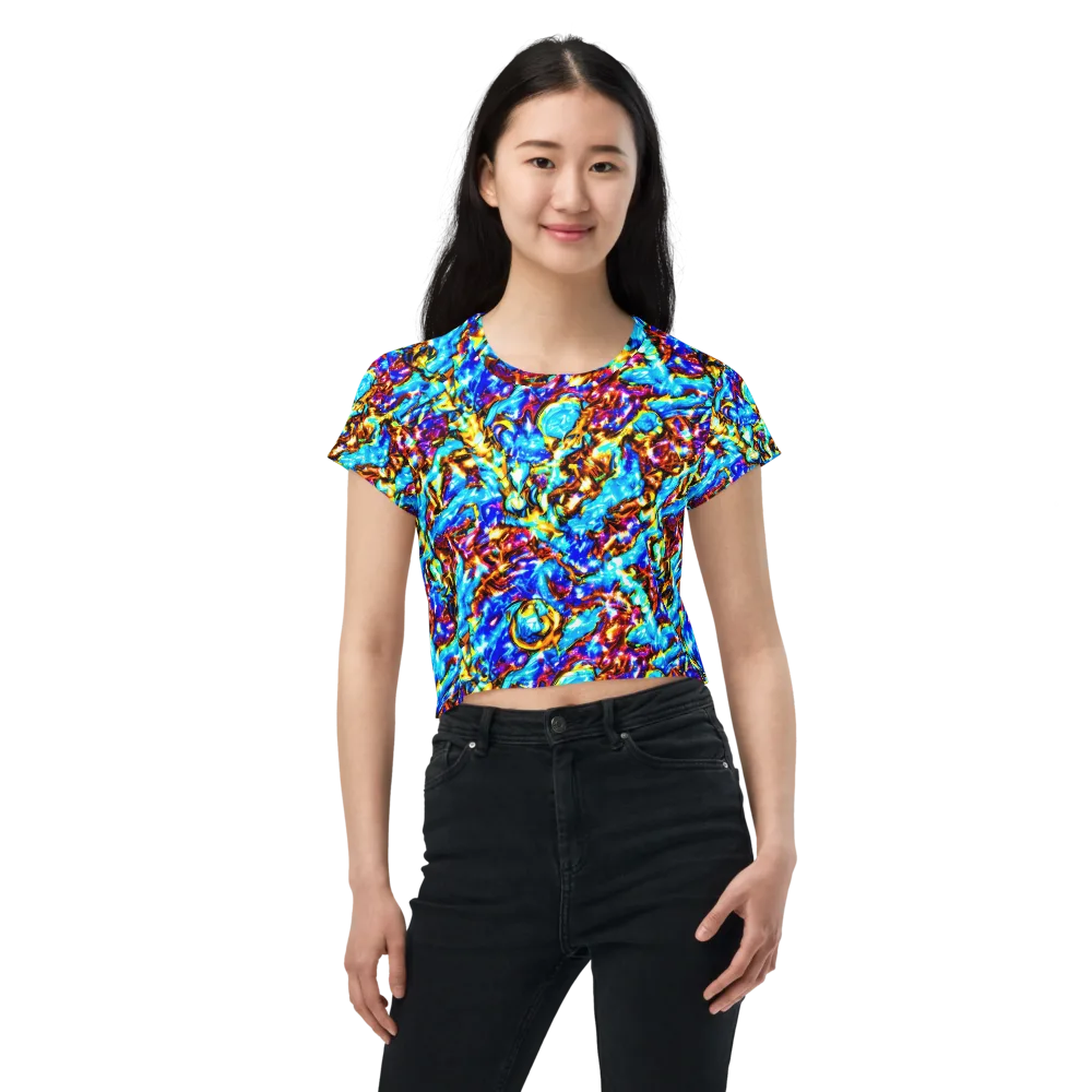 Saturated Storm on Crop Tee — Front