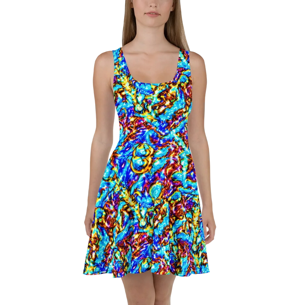 Saturated Storm on Skater Dress — Front