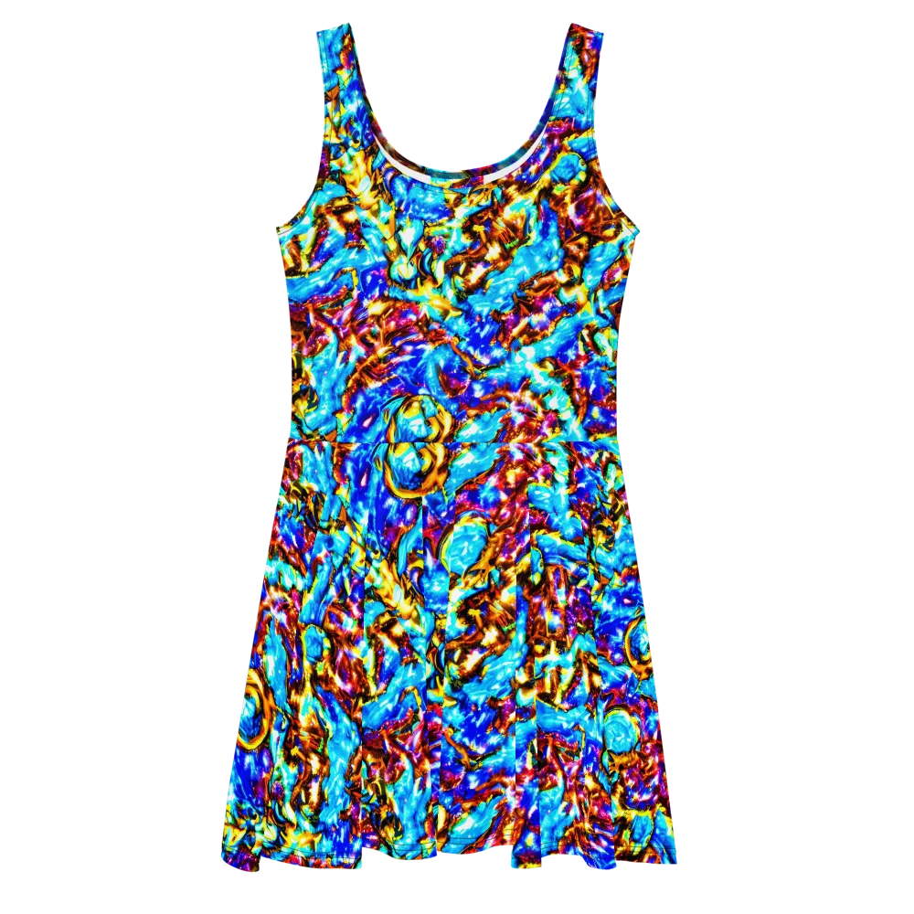 Saturated Storm on Skater Dress — Front