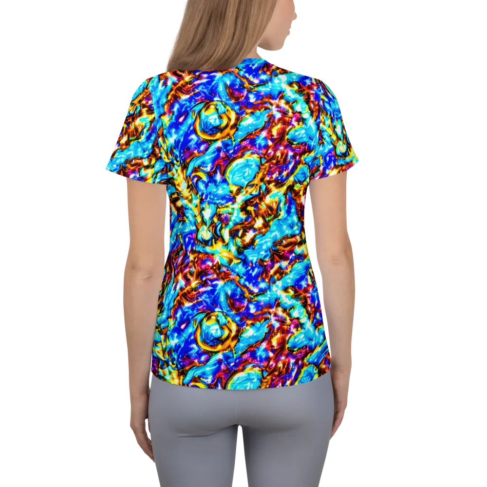 Saturated Storm on Women's Athletic T-Shirt — Back