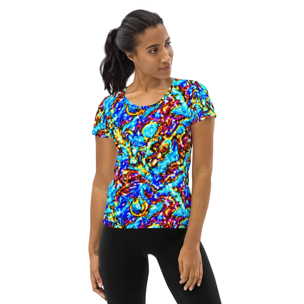 Saturated Storm on Women's Athletic T-Shirt — Front