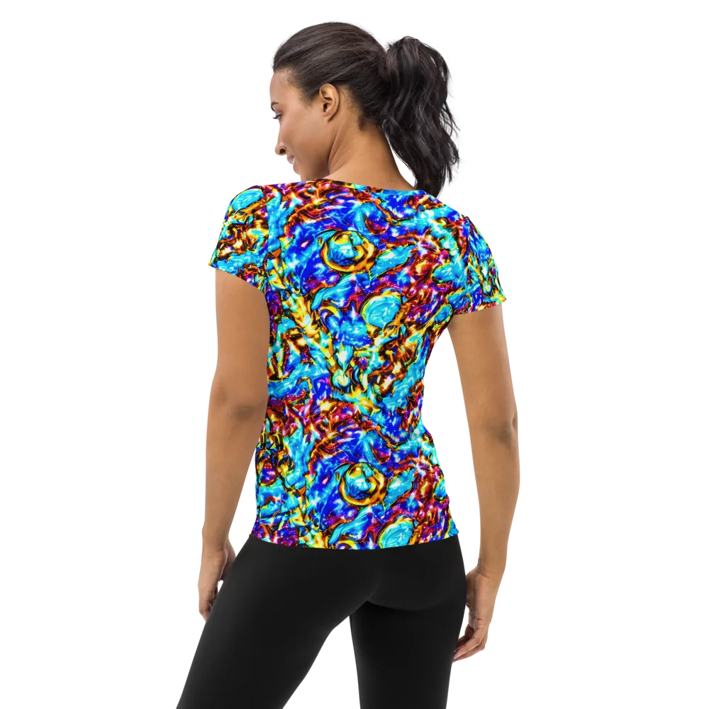 Saturated Storm on Women's Athletic T-Shirt — Back
