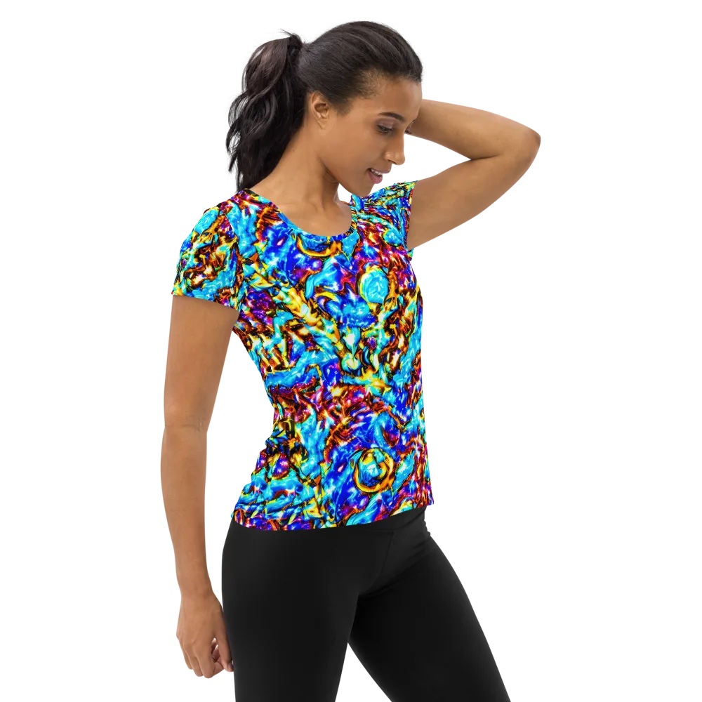 Saturated Storm on Women's Athletic T-Shirt — Right