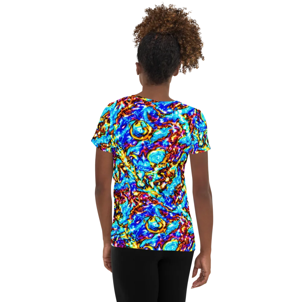 Saturated Storm on Women's Athletic T-Shirt — Back