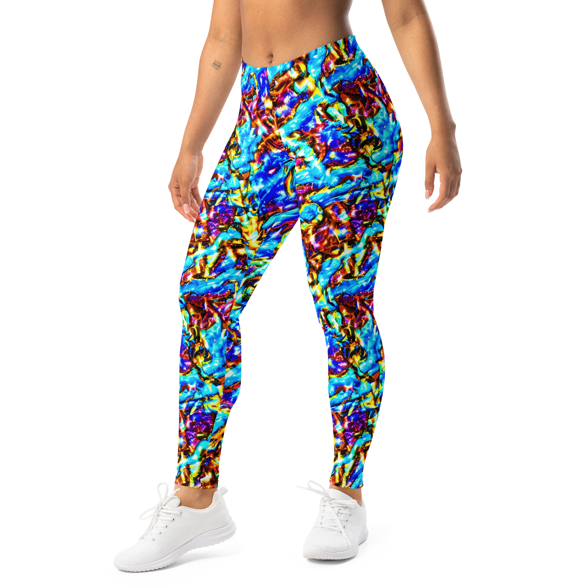 Saturated Storm on Leggings — Left Front