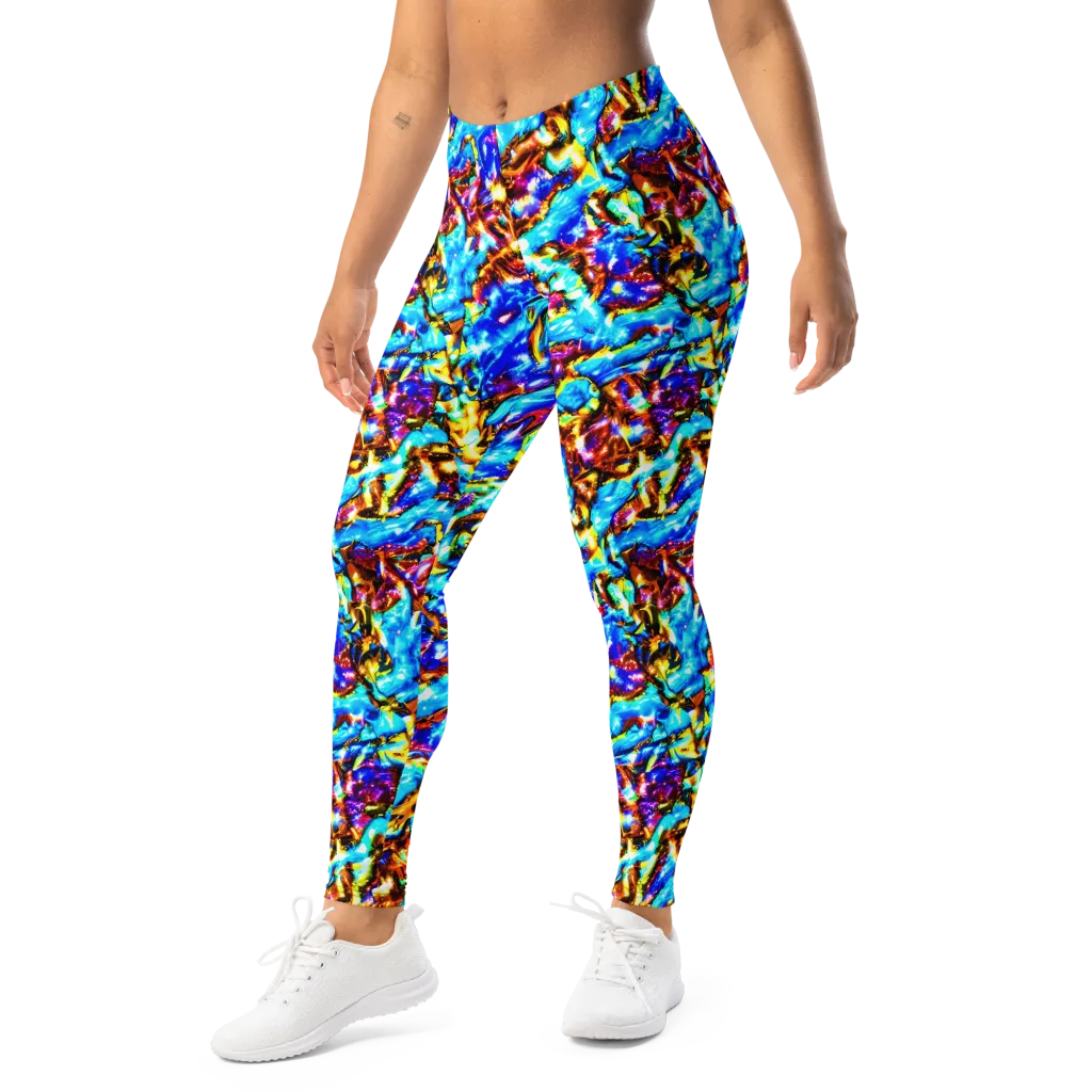 Saturated Storm on Leggings — Left Front