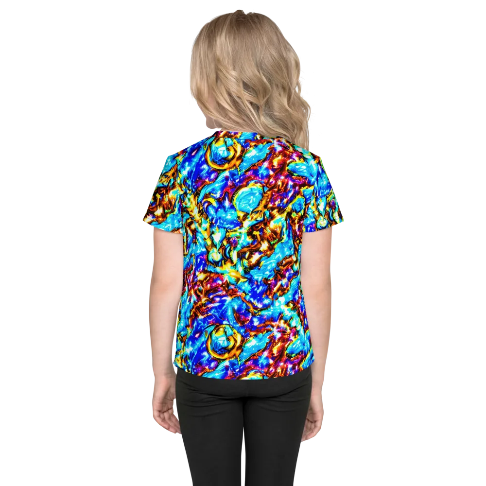 Saturated Storm on Kids Crew Neck T-Shirt — Back