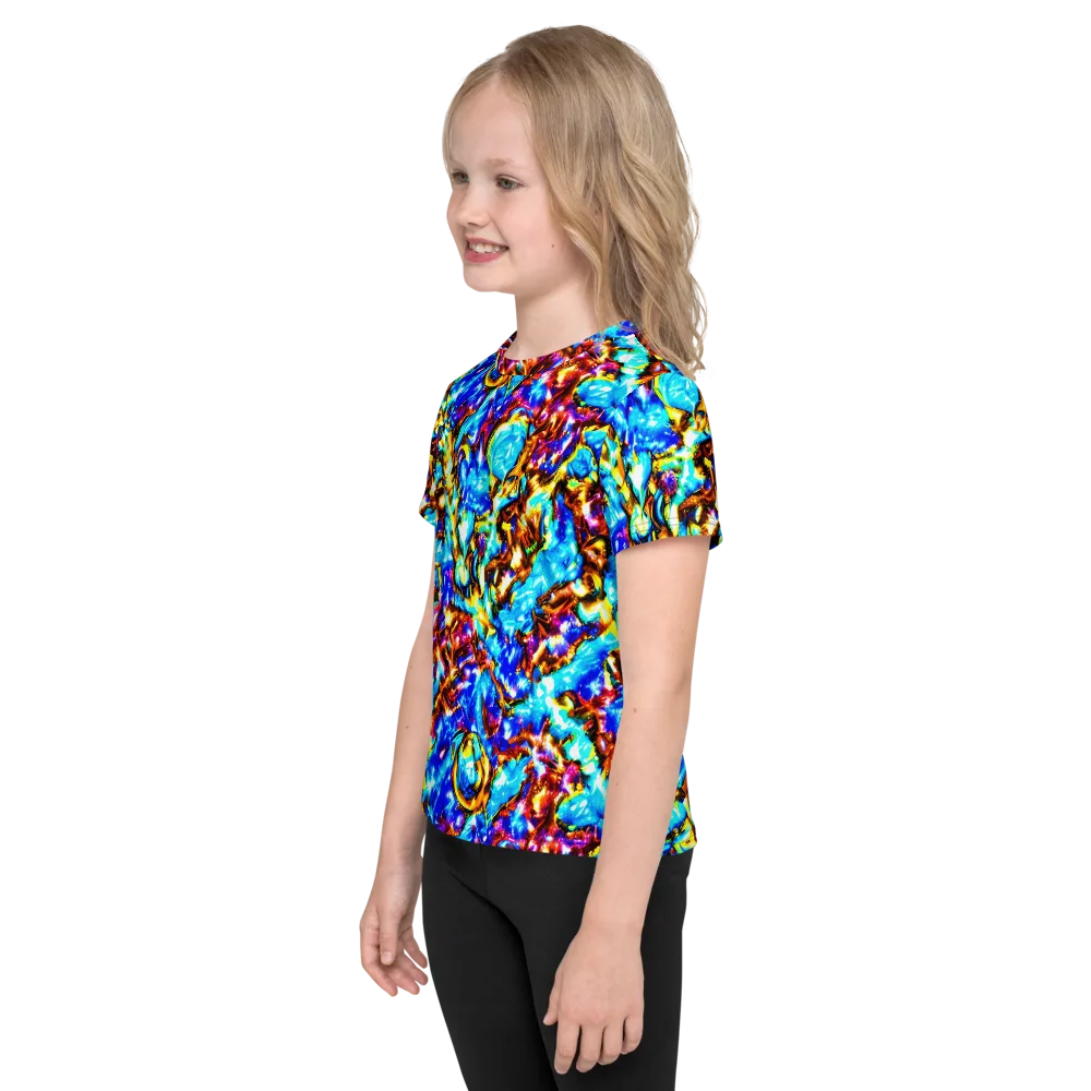 Saturated Storm on Kids Crew Neck T-Shirt — Left