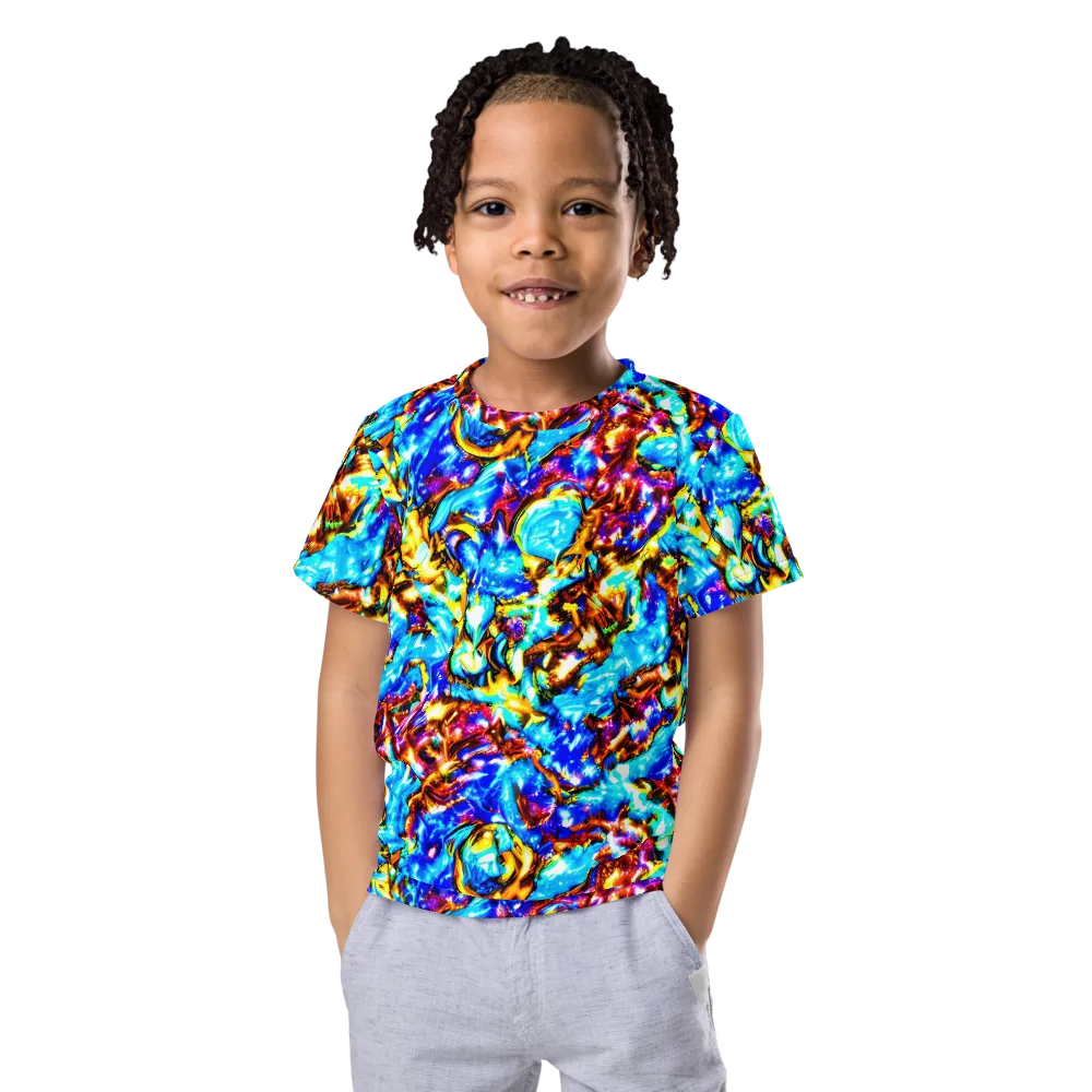 Saturated Storm on Kids Crew Neck T-Shirt — Front