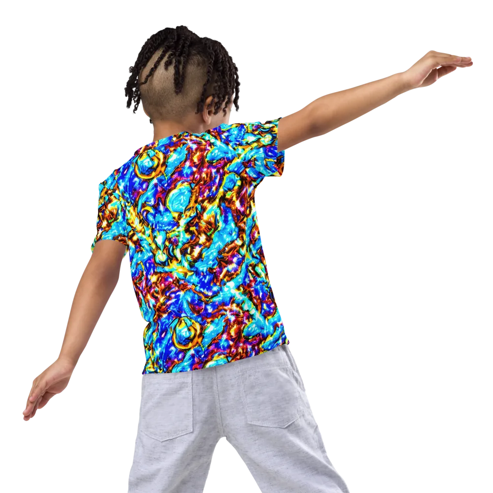 Saturated Storm on Kids Crew Neck T-Shirt — Back