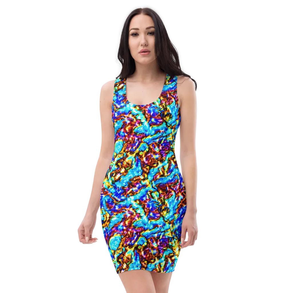 Saturated Storm on Bodycon Dress — Front