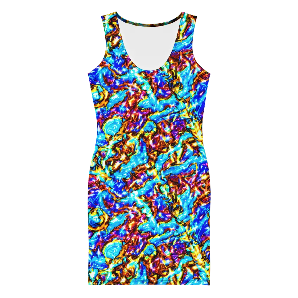 Saturated Storm on Bodycon Dress — Front