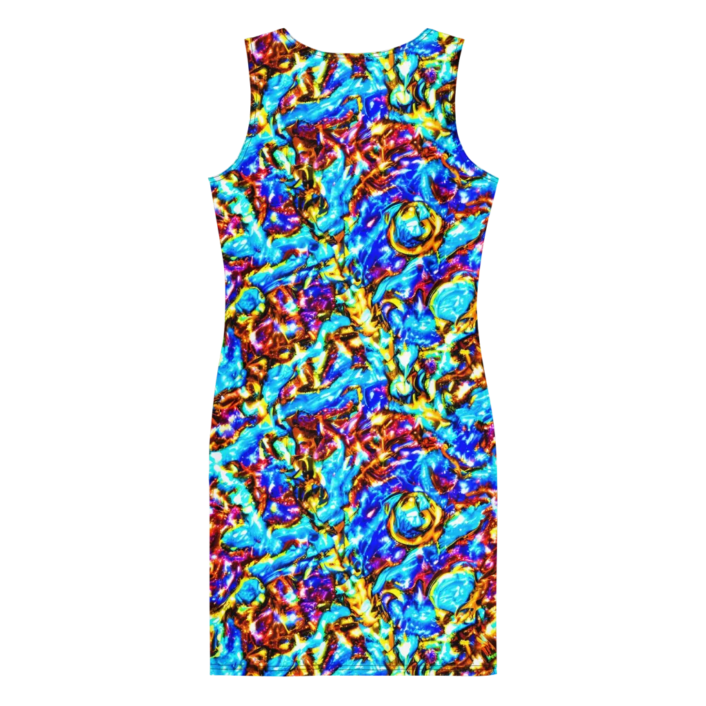 Saturated Storm on Bodycon Dress — Back