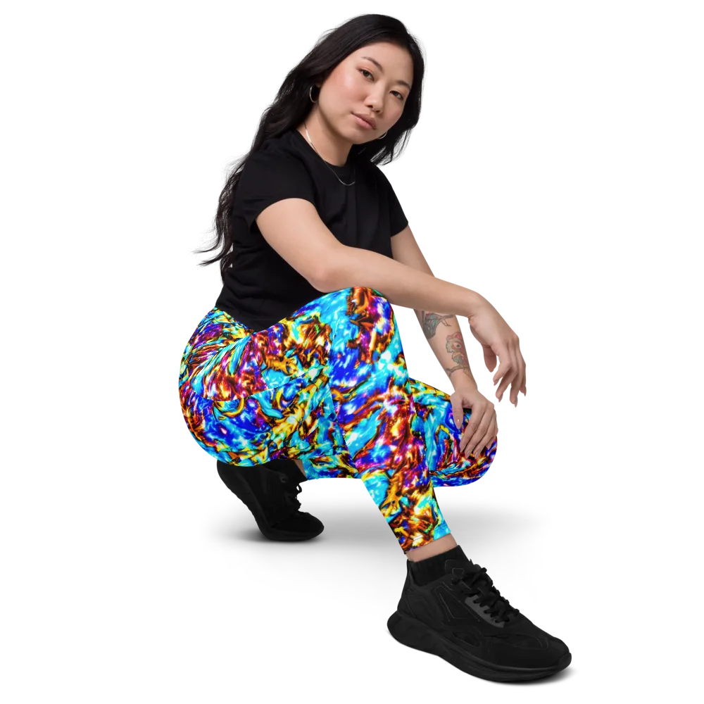 Saturated Storm on Leggings with Pockets — Right Front