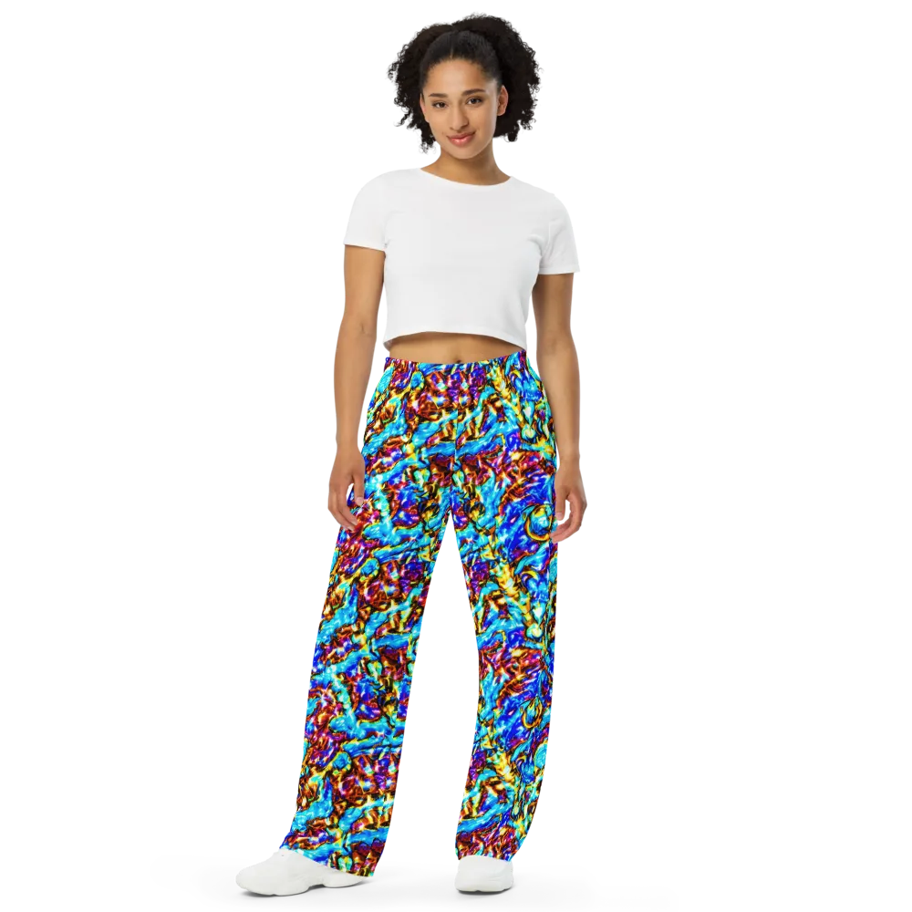 Saturated Storm on Wide-Leg Pants — Front
