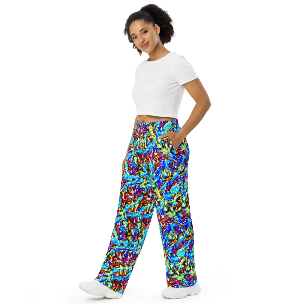 Saturated Storm on Wide-Leg Pants — Left Front