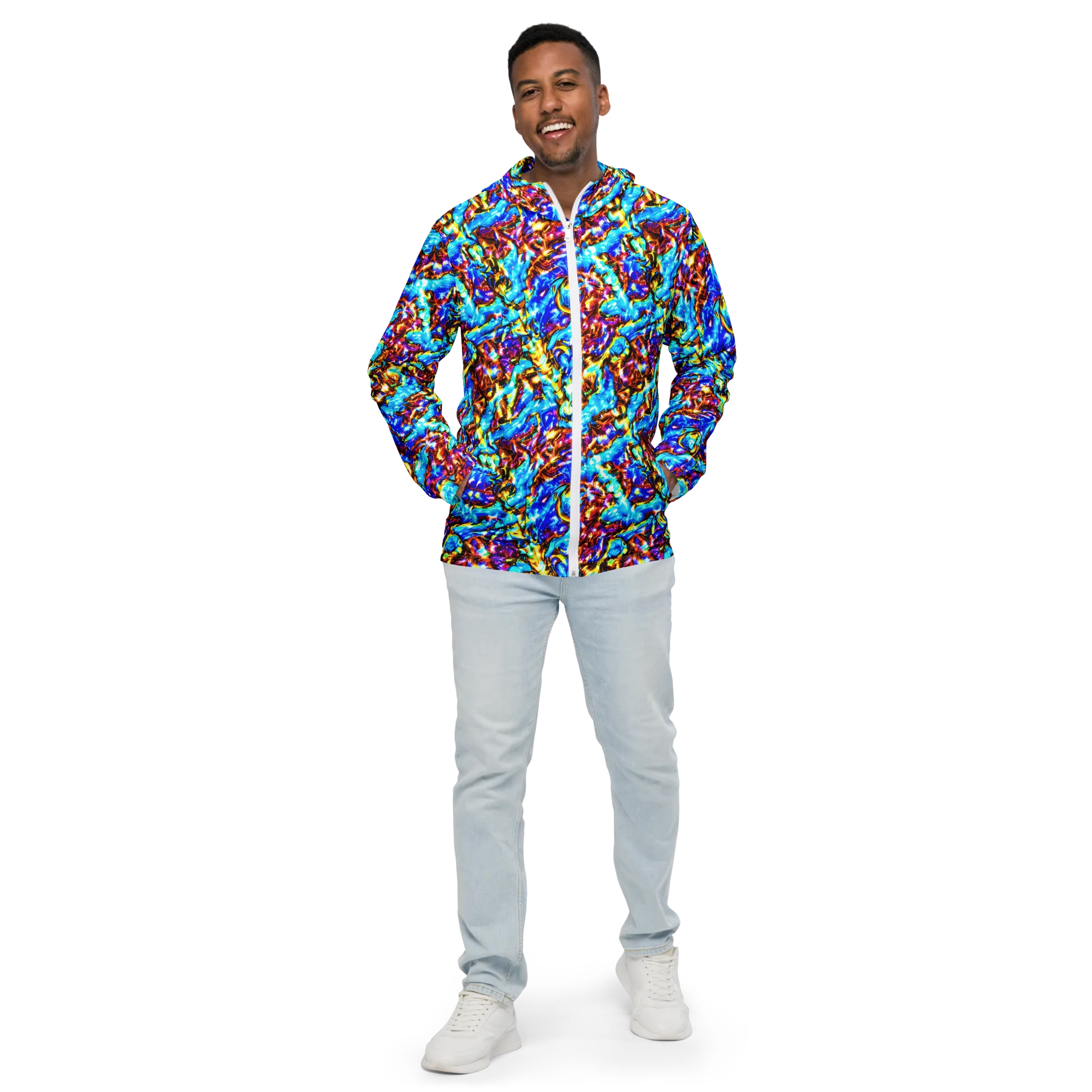 Saturated Storm on Men's Windbreaker — Front