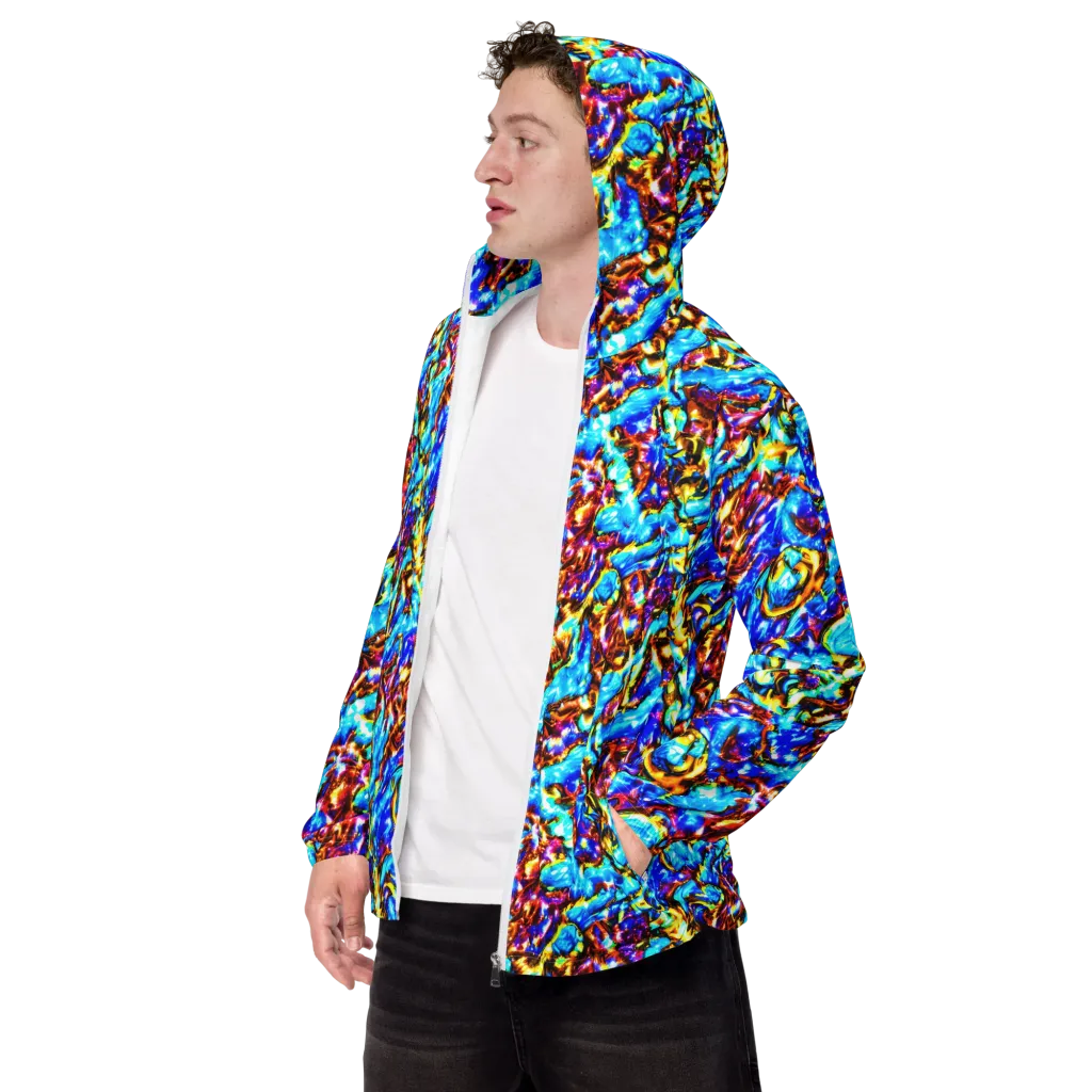 Saturated Storm on Men's Windbreaker — Left Front