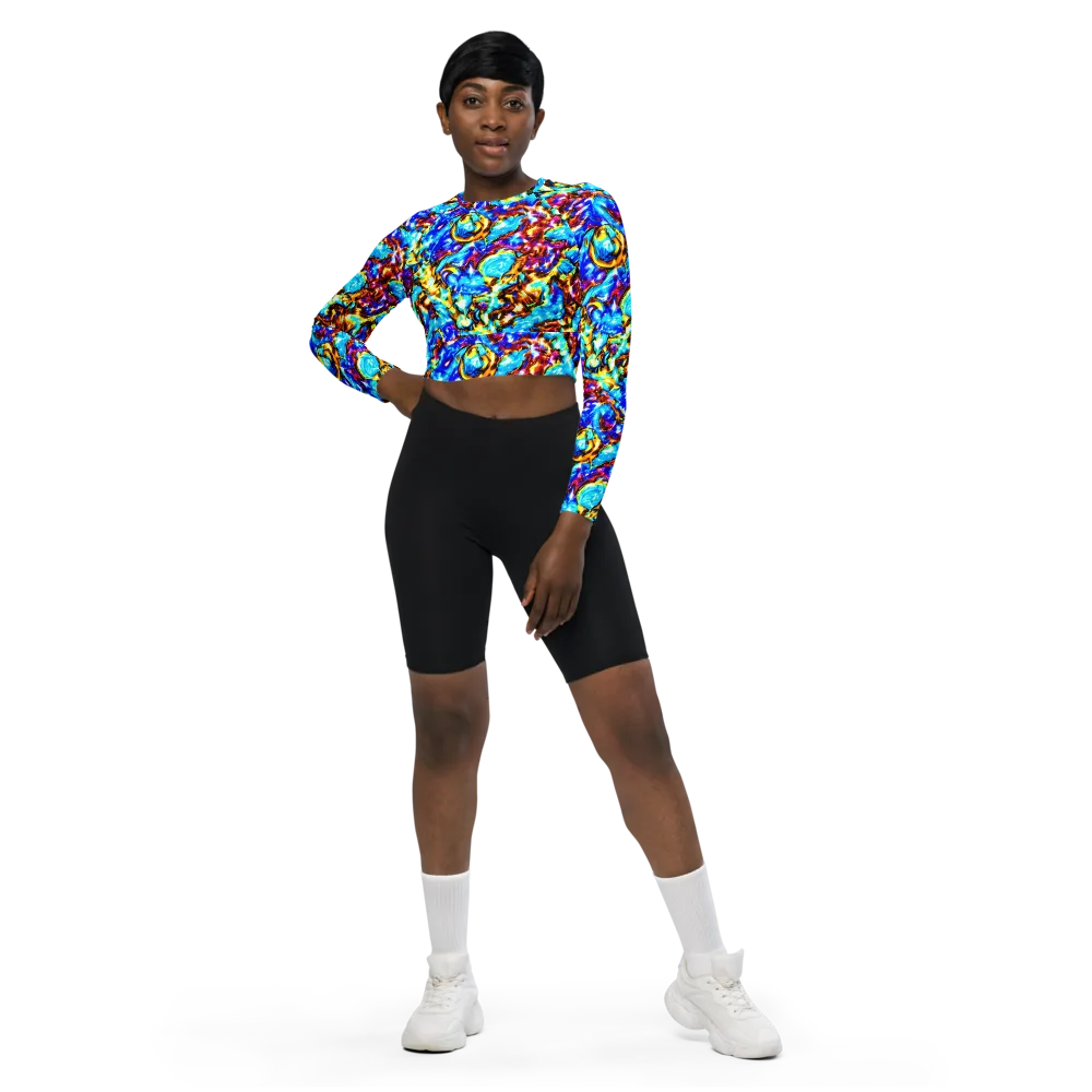 Saturated Storm on Long Sleeve Crop Top — Front
