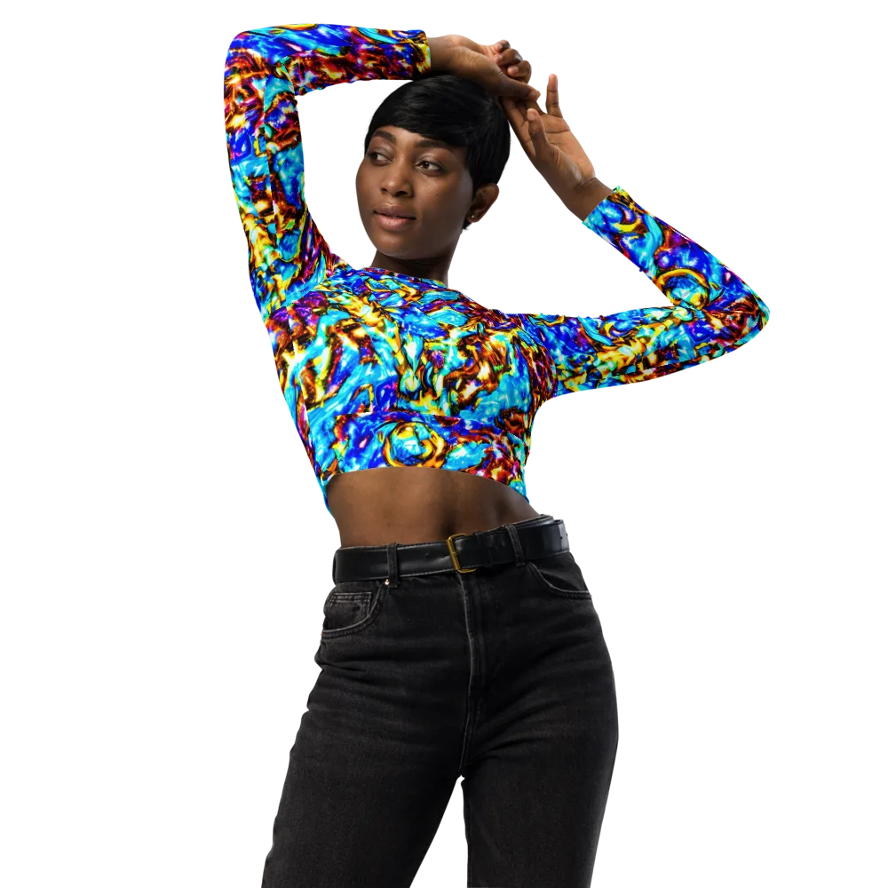 Saturated Storm on Long Sleeve Crop Top — Front