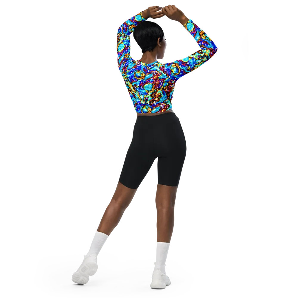 Saturated Storm on Long Sleeve Crop Top — Back