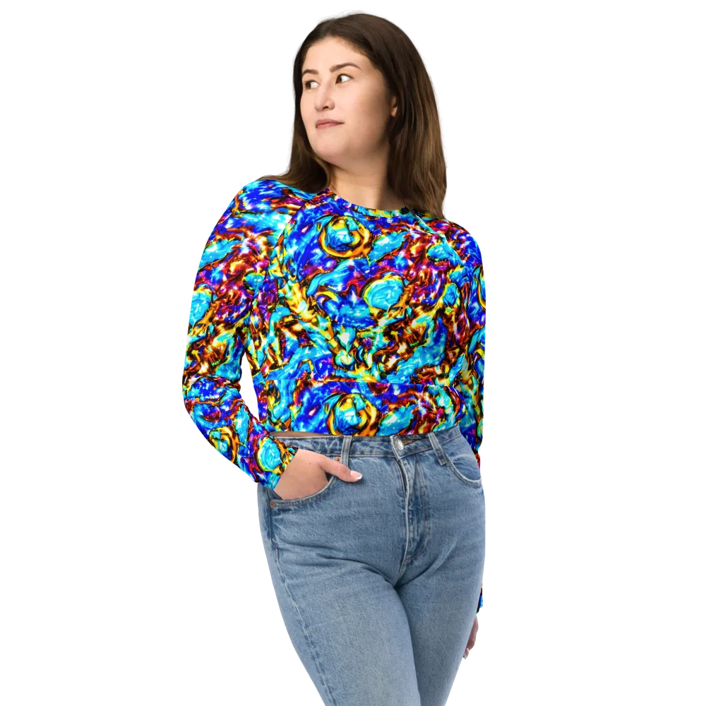 Saturated Storm on Long Sleeve Crop Top — Front