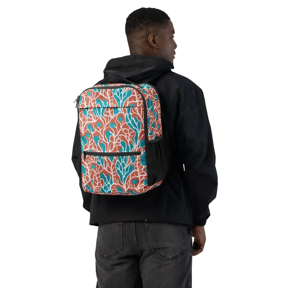 Teal Tangle on Utility Backpack — Back