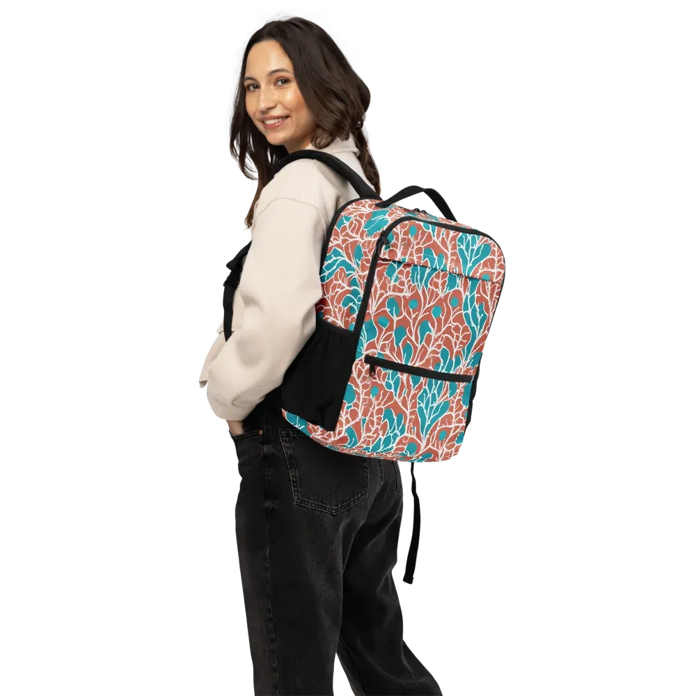 Teal Tangle on Utility Backpack — Back