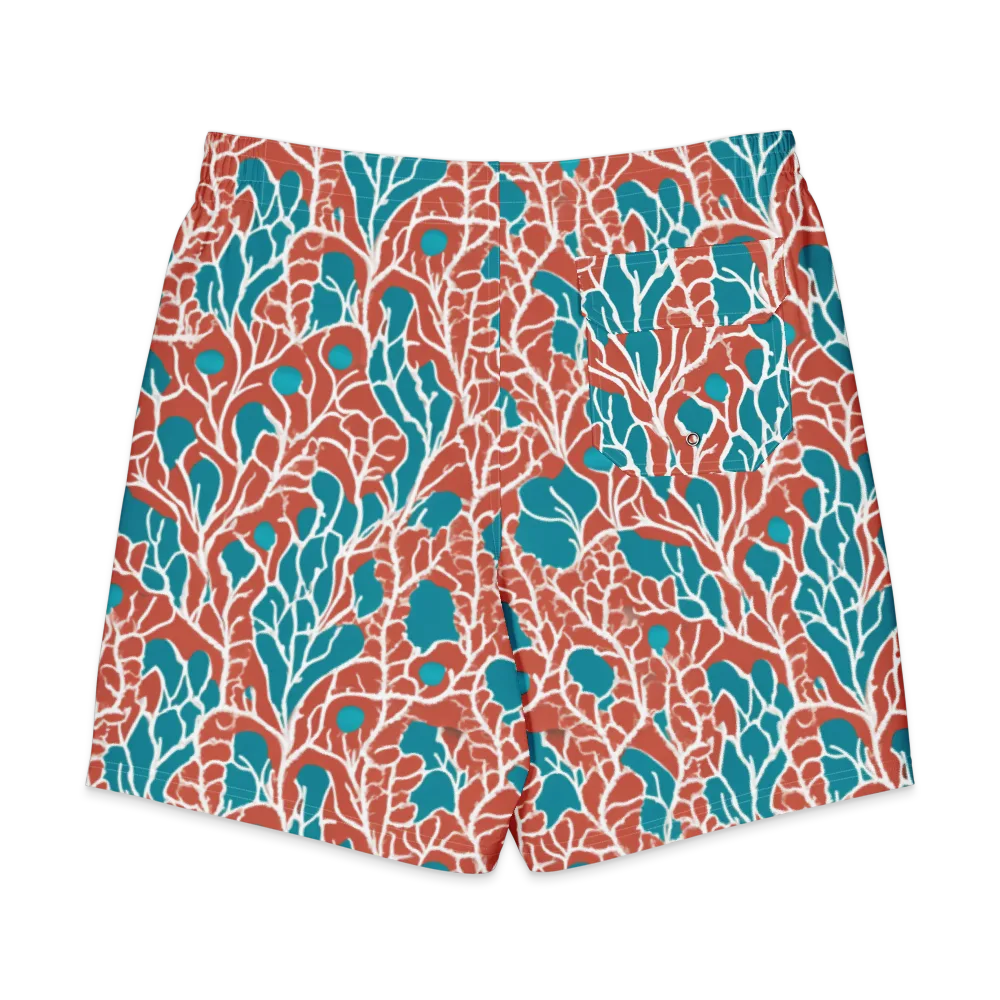 Teal Tangle on Men's Board Shorts — Back