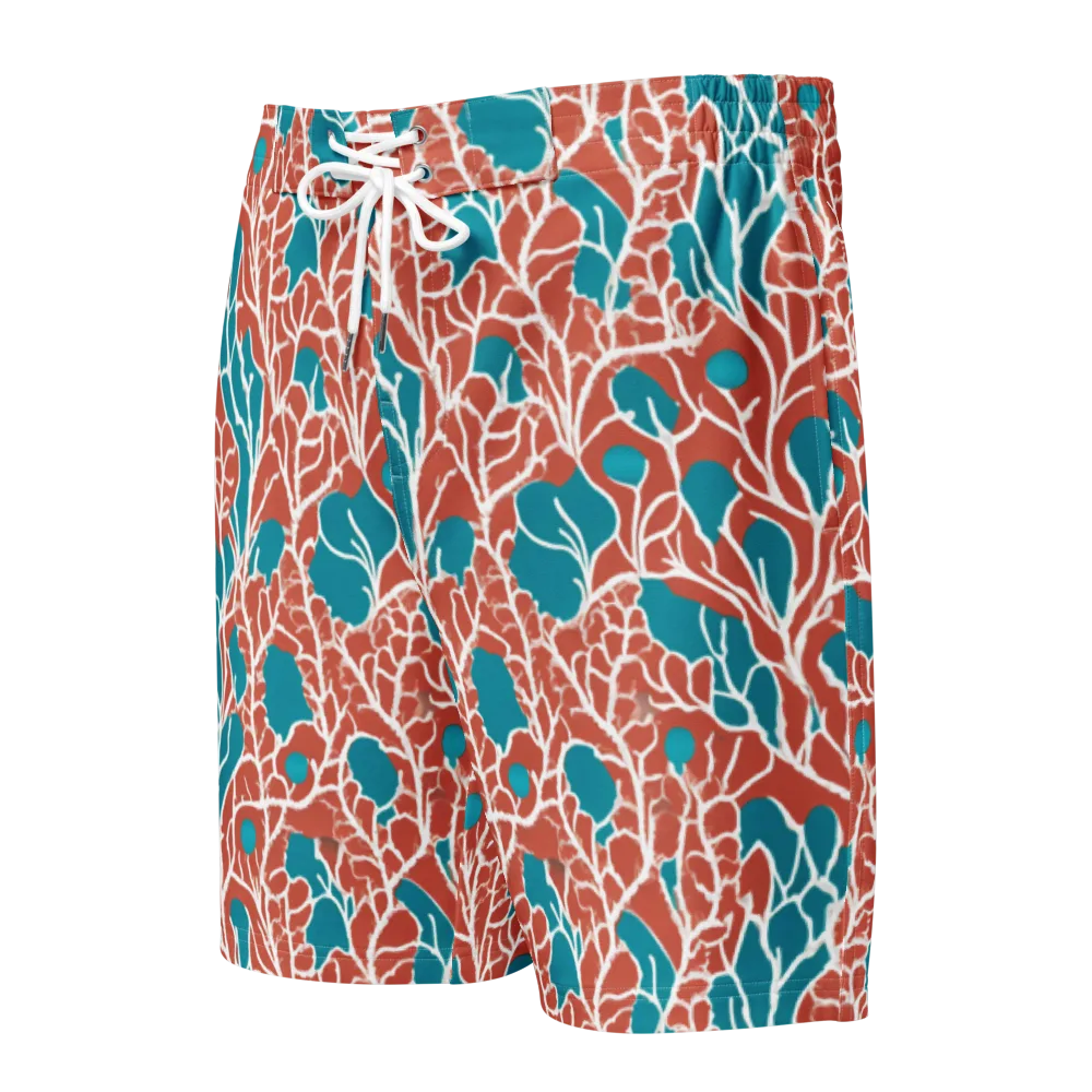 Teal Tangle on Men's Board Shorts — Front
