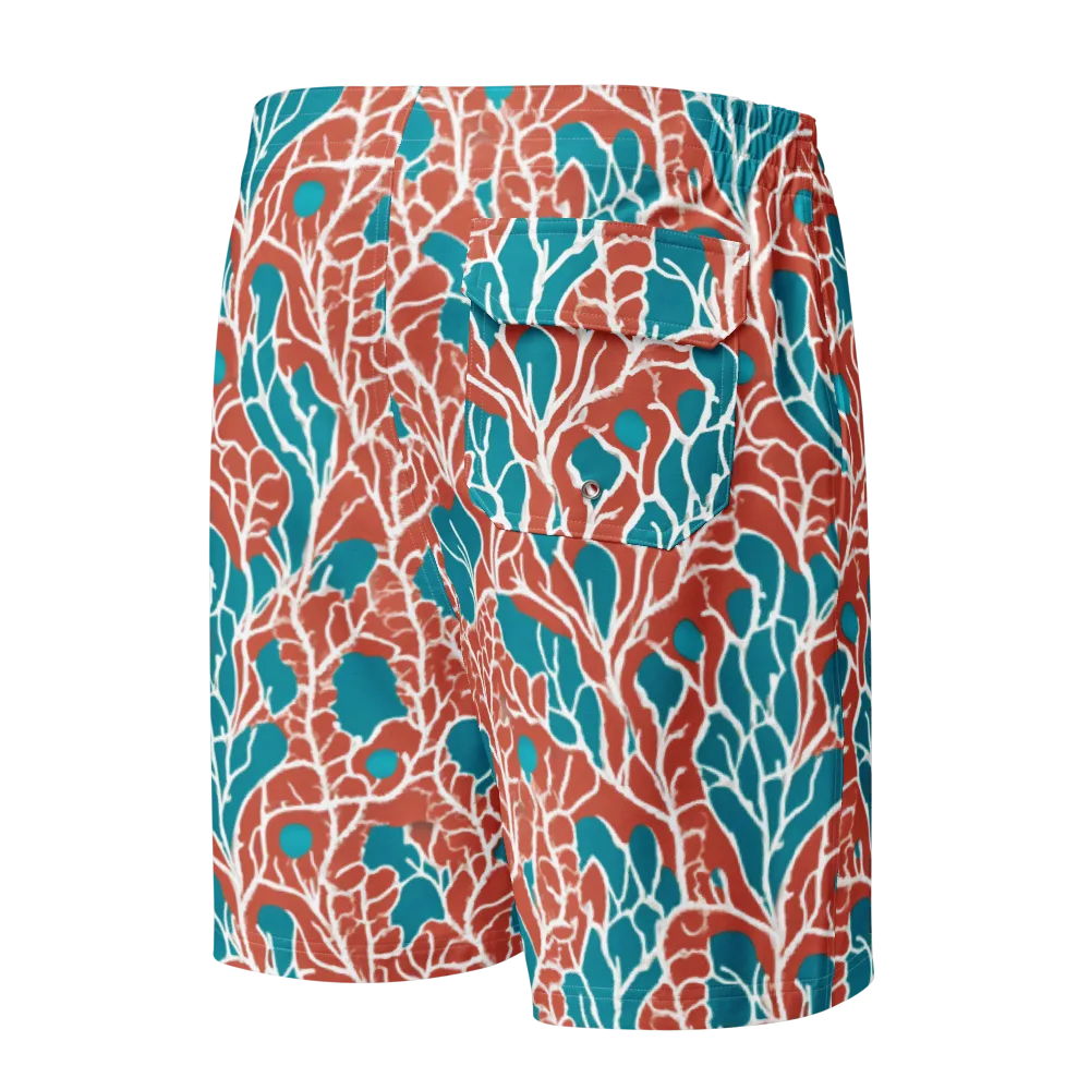 Teal Tangle on Men's Board Shorts — Back