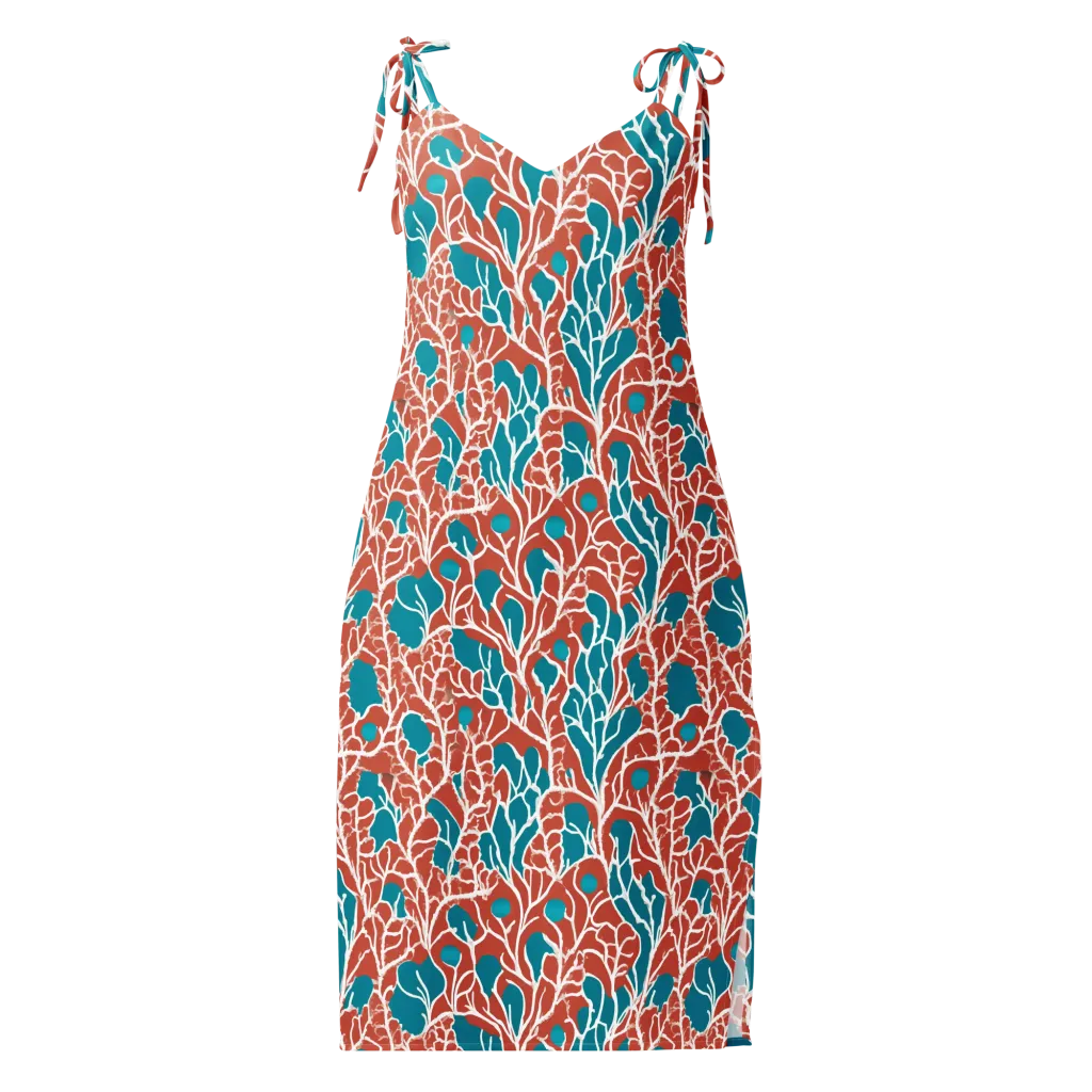 Teal Tangle on Slip Dress — Front