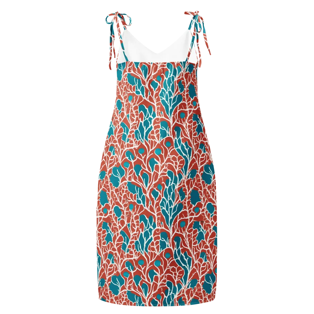 Teal Tangle on Slip Dress — Back