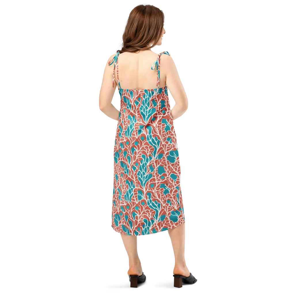 Teal Tangle on Slip Dress — Back