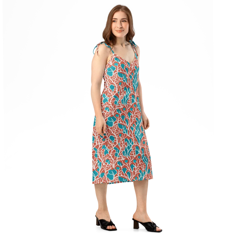Teal Tangle on Slip Dress — Right Front