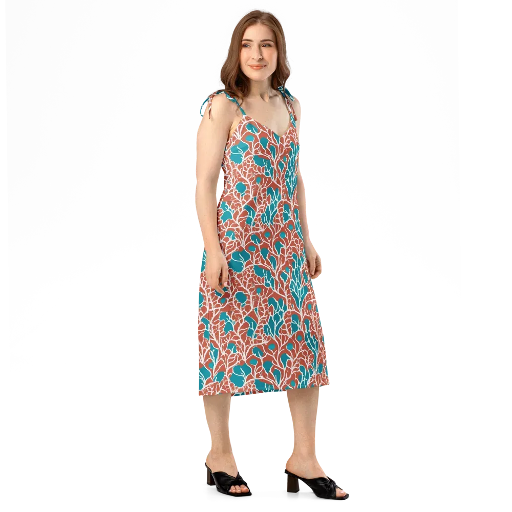Teal Tangle on Slip Dress — Right Front