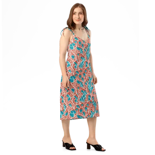 Teal Tangle on a Slip Dress