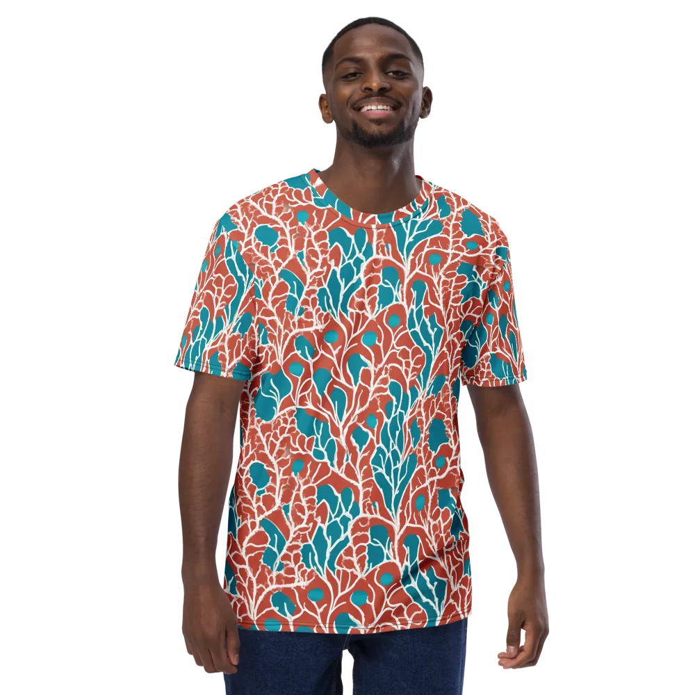 Teal Tangle on Men's Crew Neck T-Shirt — Front