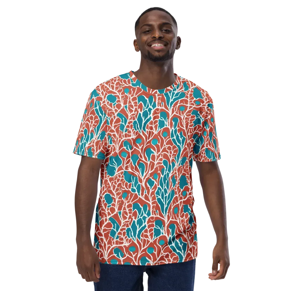 Teal Tangle on Men's Crew Neck T-Shirt — Front