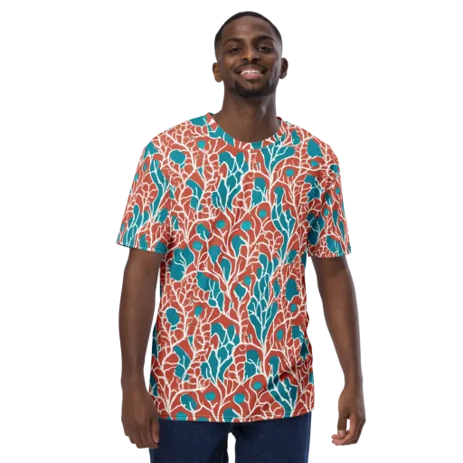 Teal Tangle on a Men's Crew Neck T-Shirt